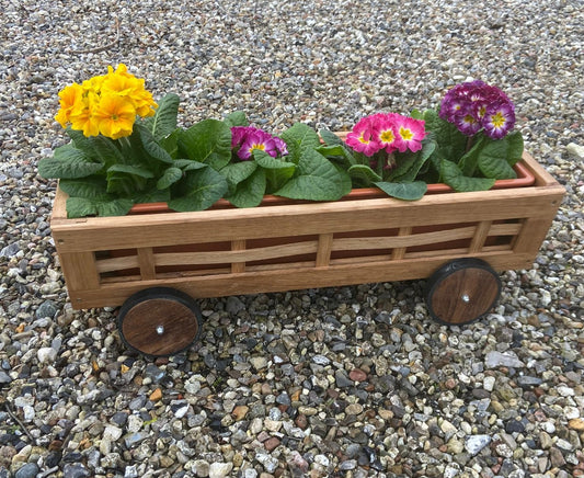 Ornamental flower cart with built-in pot 