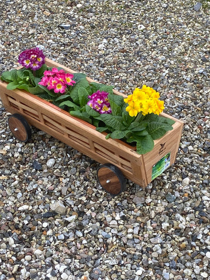 Ornamental flower cart with built-in pot 